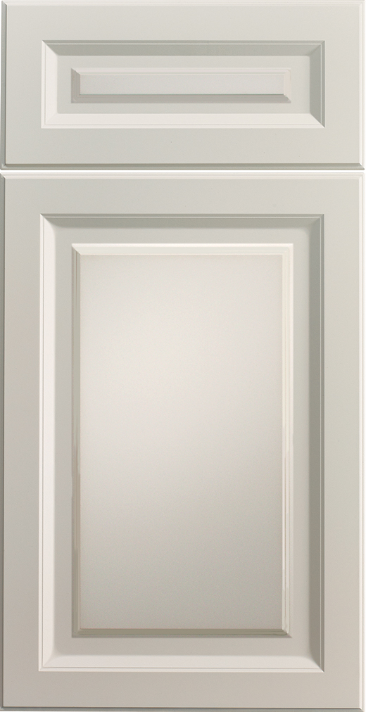 Breckenridge cabinet door style in White Satin