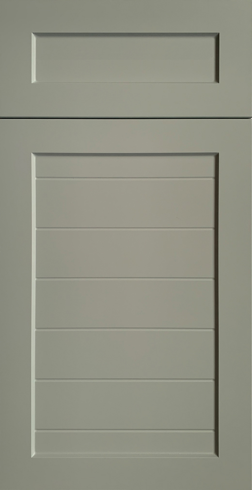Shaker Louvre cabinet door style in Aloe SuperMatte