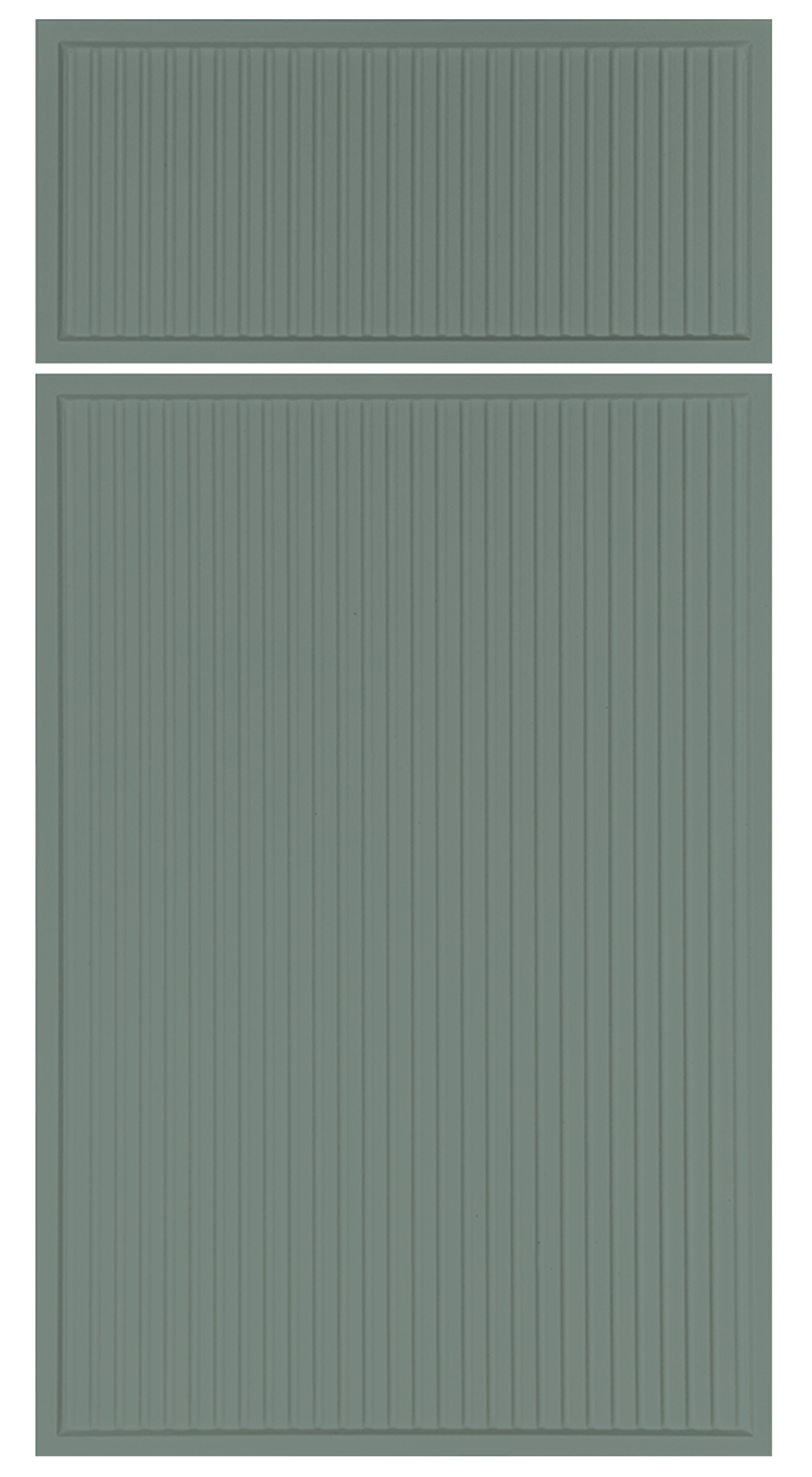 Reeded Slim cabinet door style in Sage SuperMatte