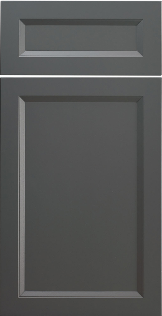 Shaker Bevel cabinet door style in Flint SuperMatte